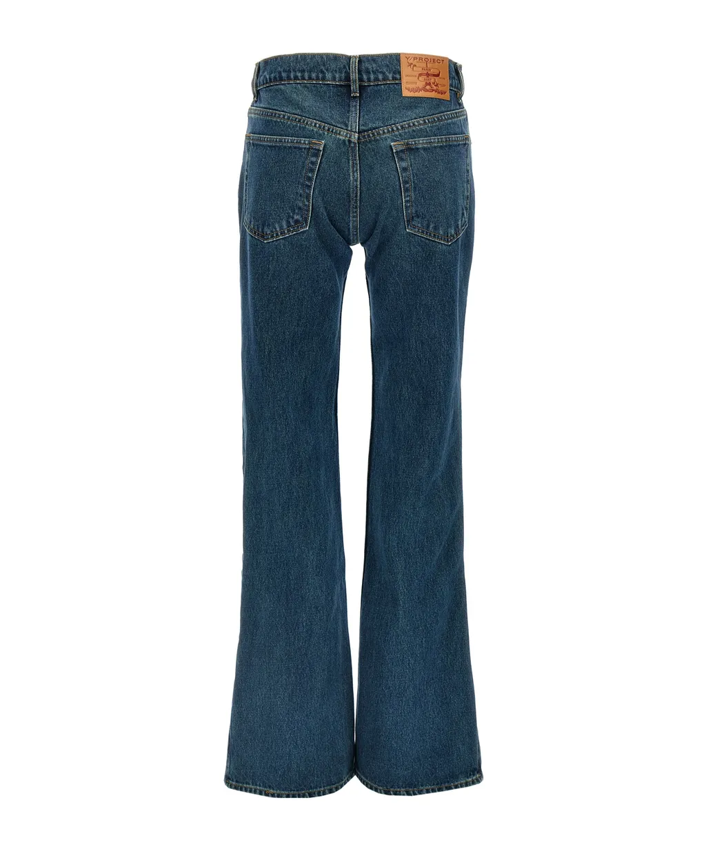 Y/Project Faded Effect Flared Jeans