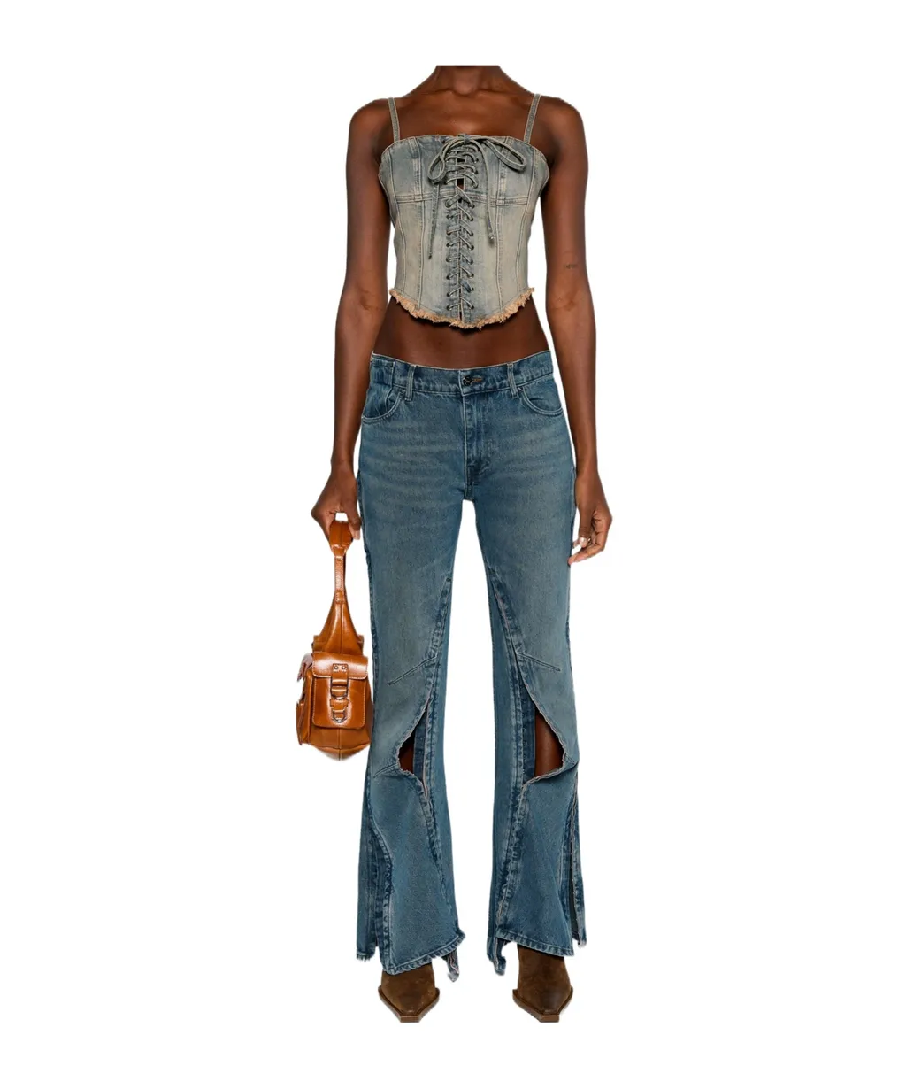 Y/Project Faded Effect Flared Jeans