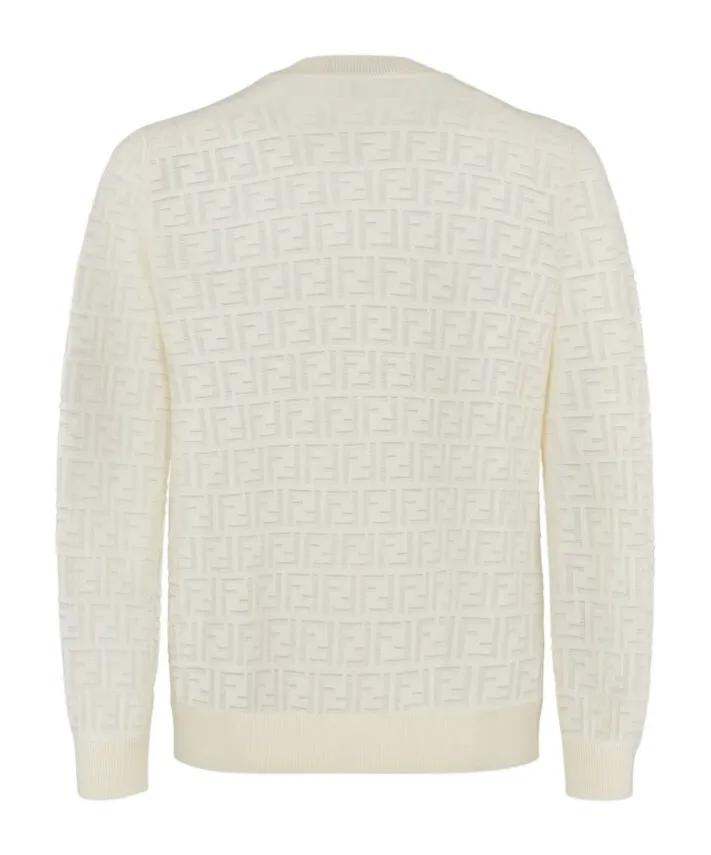 Fendi Ff Open-Knit Crewneck Jumper