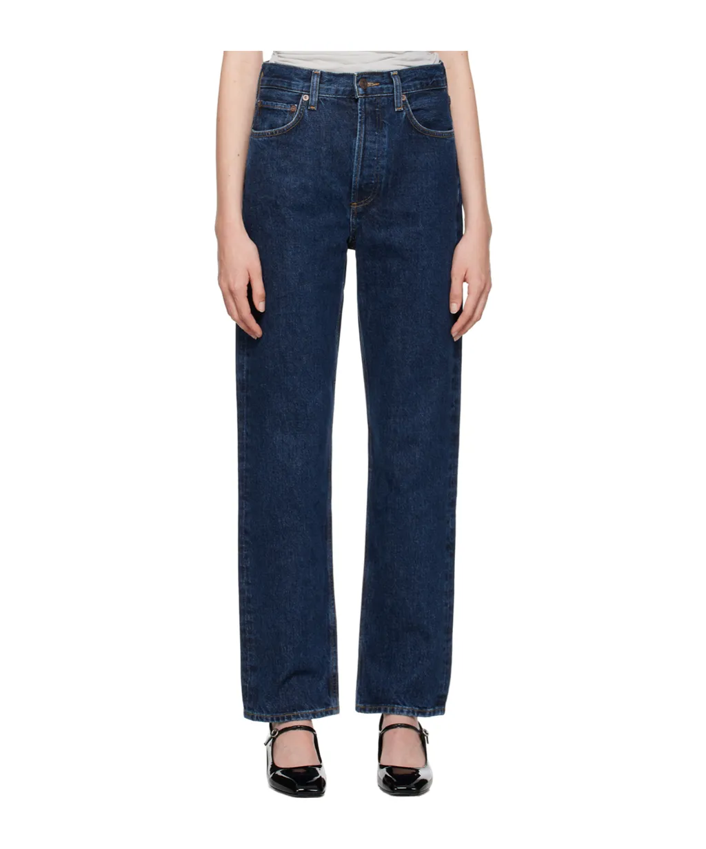 Pinch Waist High-Rise Straight Jeans
