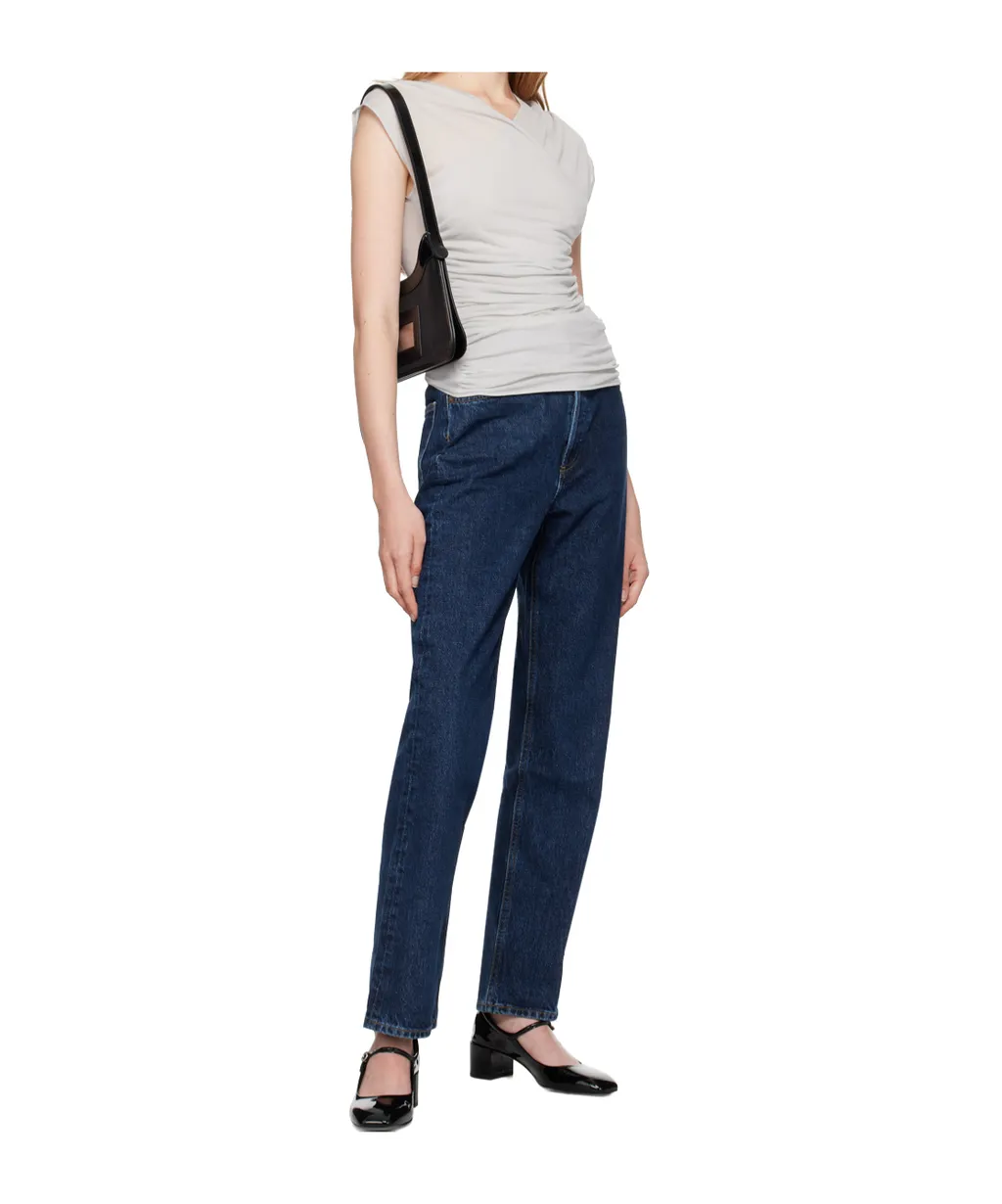 Pinch Waist High-Rise Straight Jeans