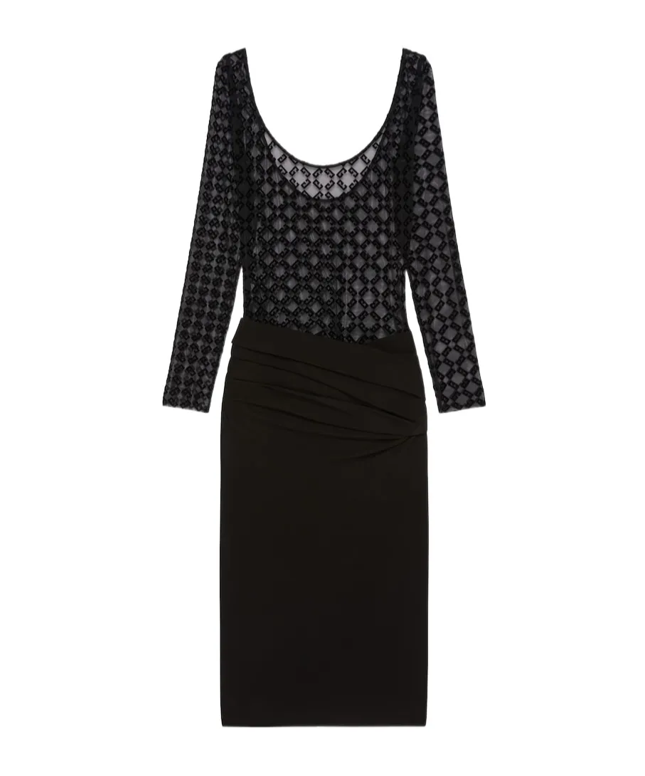 Givenchy Monogram Tulle Draped Dress