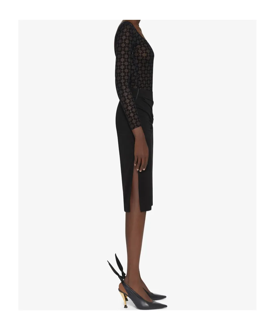 Givenchy Monogram Tulle Draped Dress