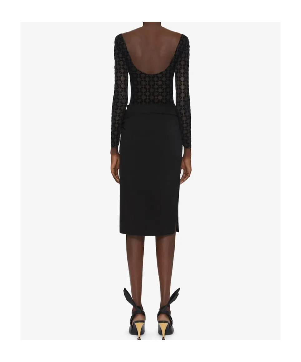Givenchy Monogram Tulle Draped Dress