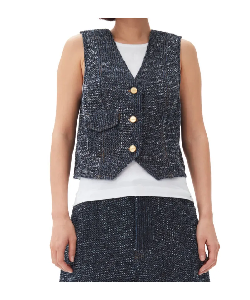 Ganni Fluffy Denim Vest