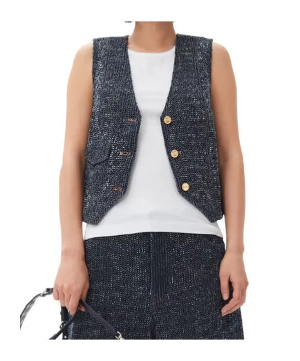 Ganni Fluffy Denim Vest
