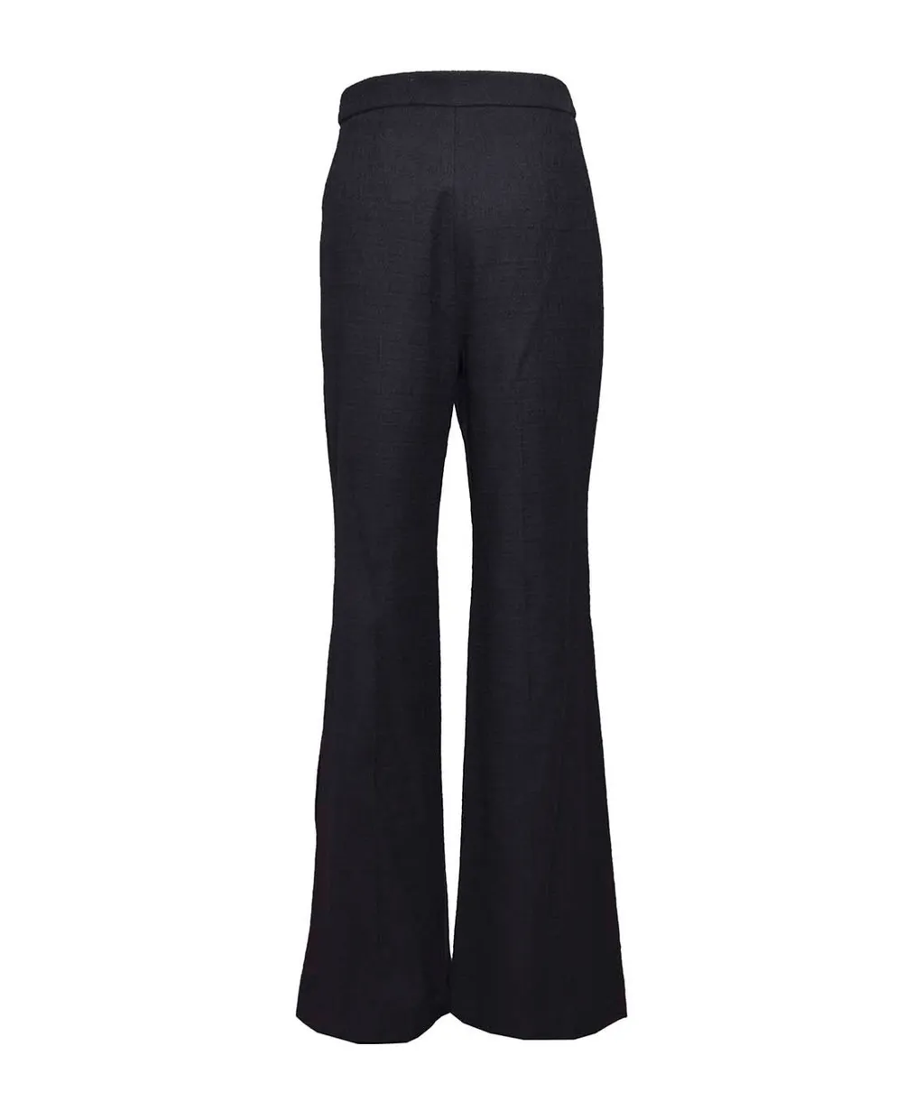 Patou Button-Detailed Tweed Flared Trousers