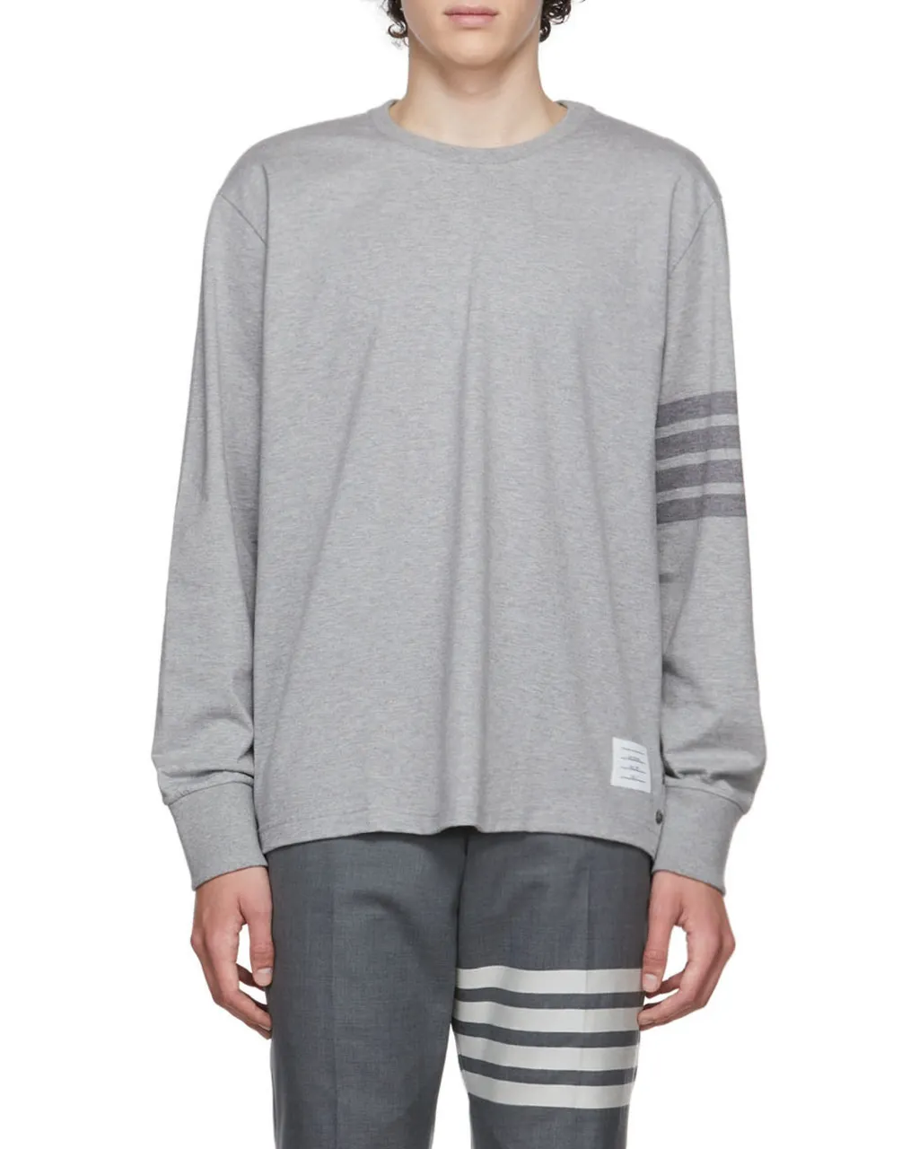 Thom Browne 4-Bar Stripe Crewneck Sweatshirt