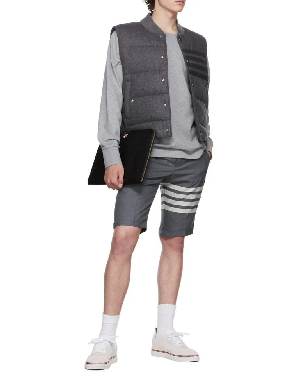 Thom Browne 4-Bar Stripe Crewneck Sweatshirt