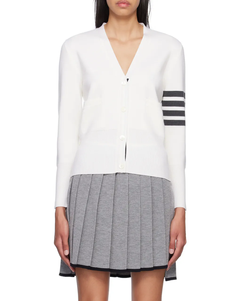 Thom Browne 4-Bar Milano Stitch Buttoned Cardigan