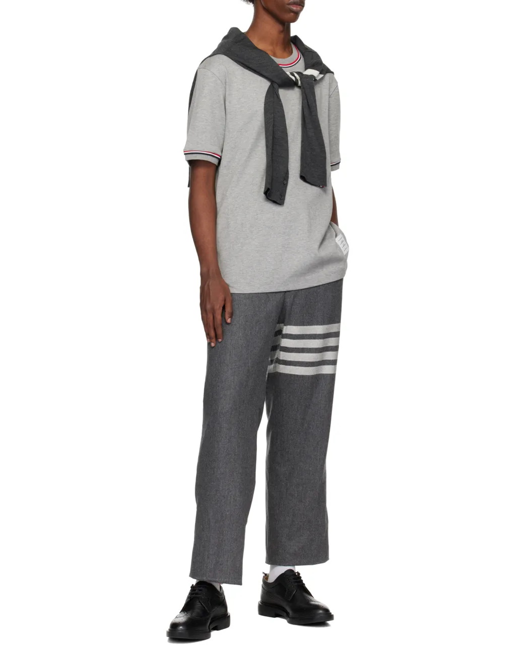 Thom Browne Logo Patch Crewneck T-Shirt