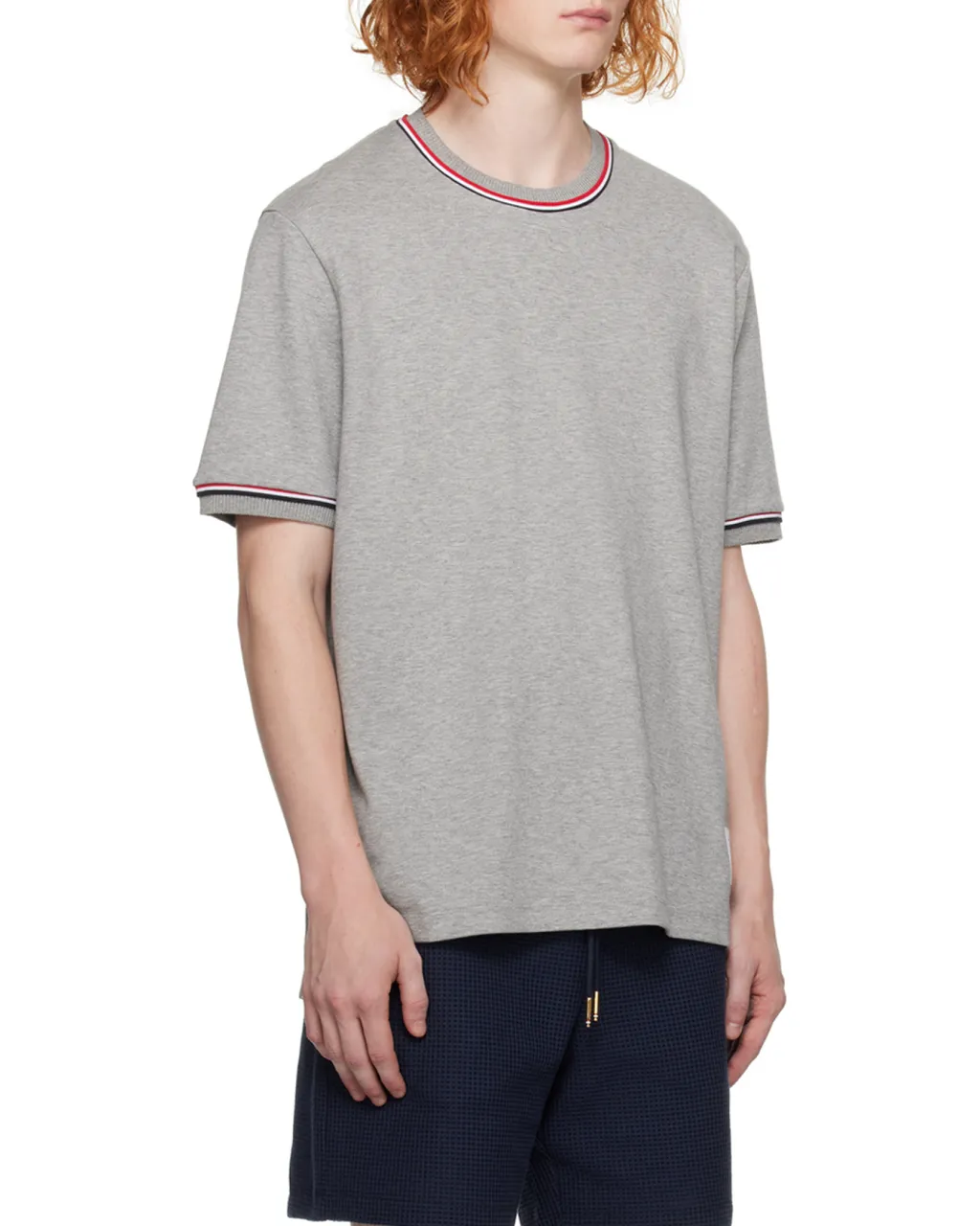 Thom Browne Logo Patch Crewneck T-Shirt