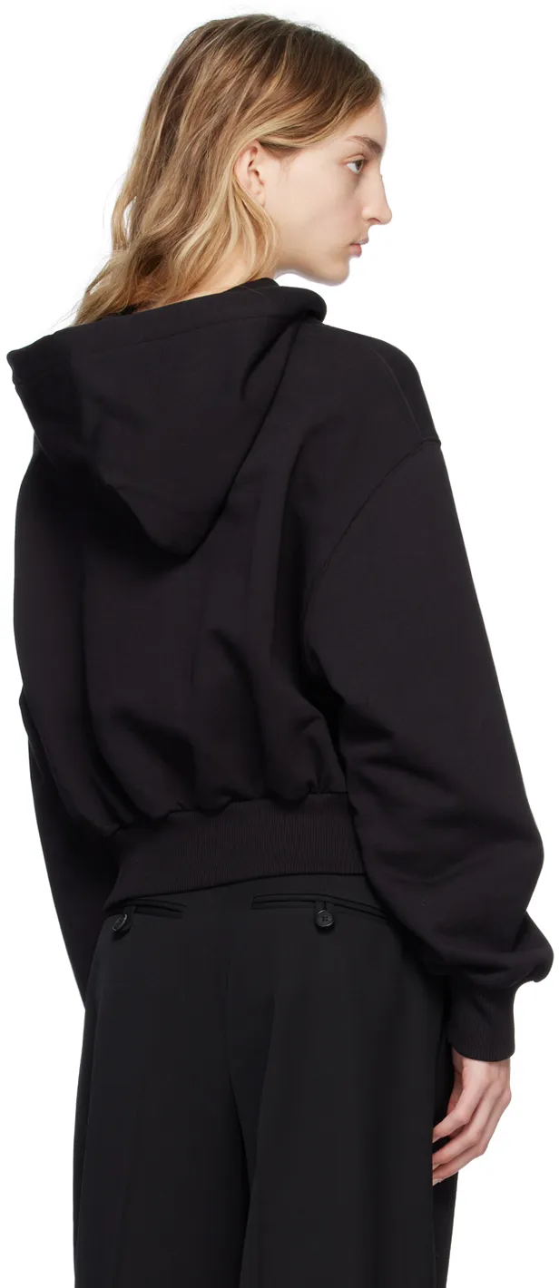 Cropped Logo-Print Cotton Hoodie