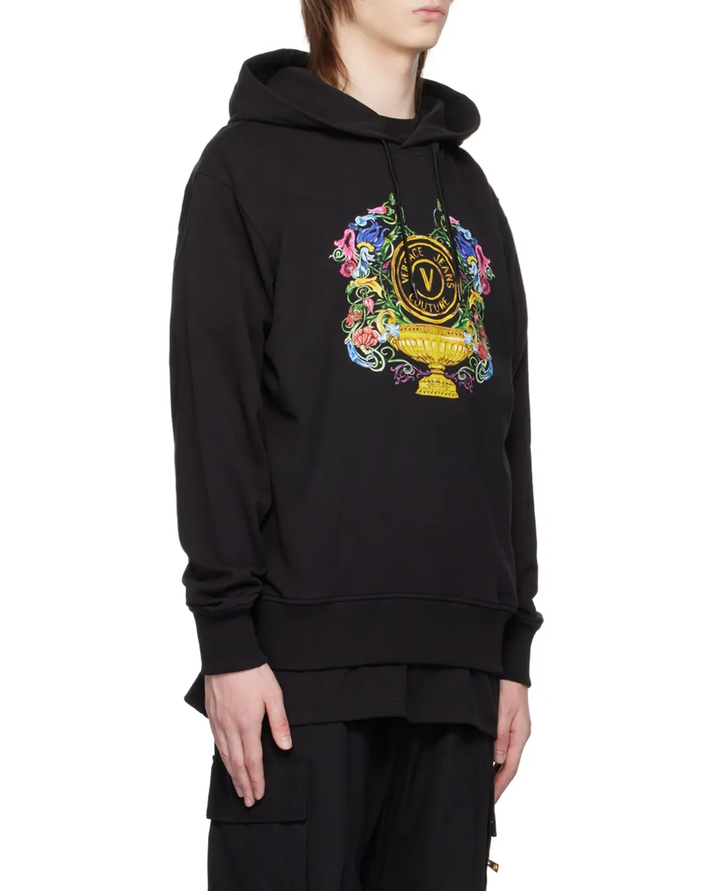 Versace Jeans Couture Logo-Printed Drawstring Hoodie