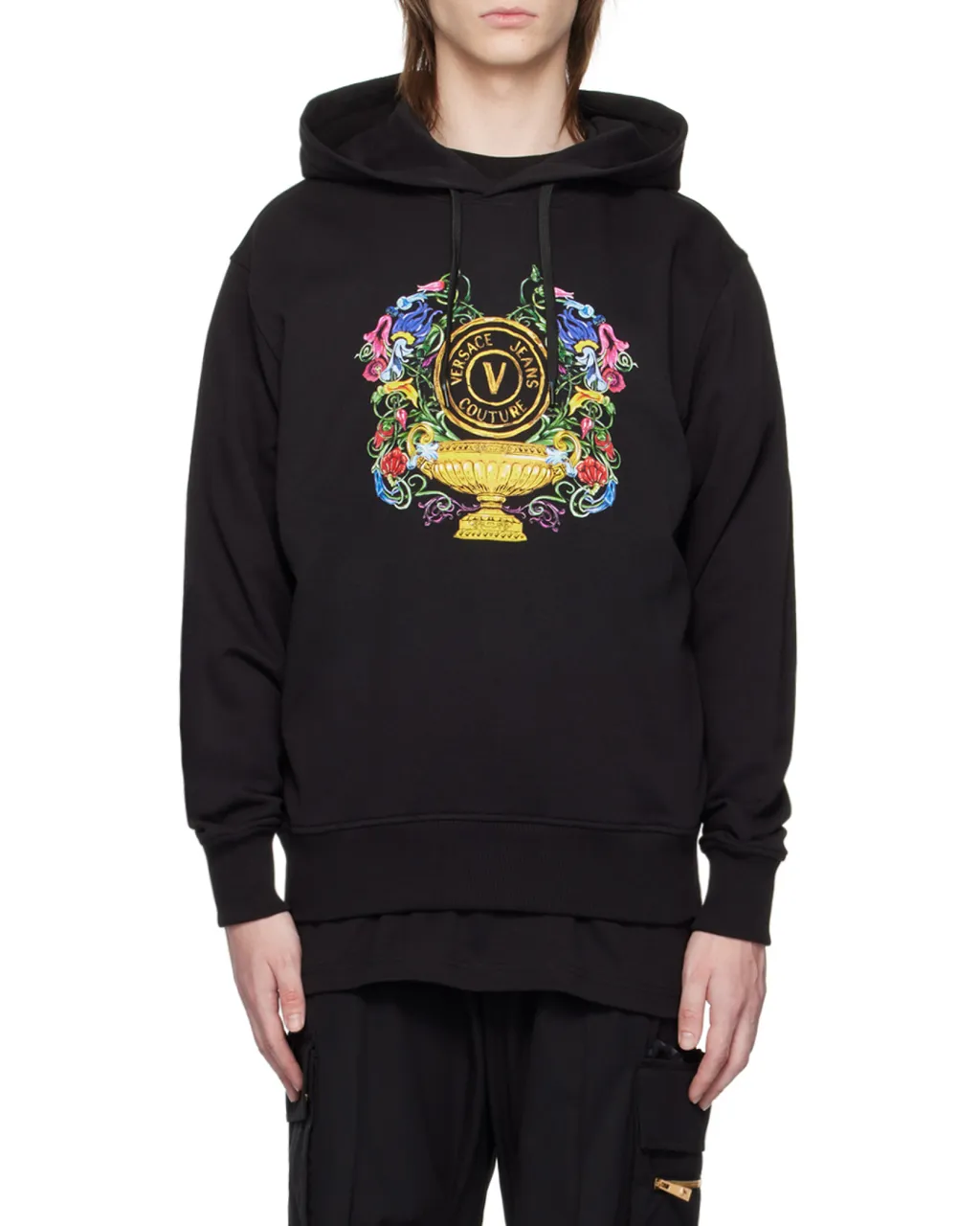 Versace Jeans Couture Logo-Printed Drawstring Hoodie