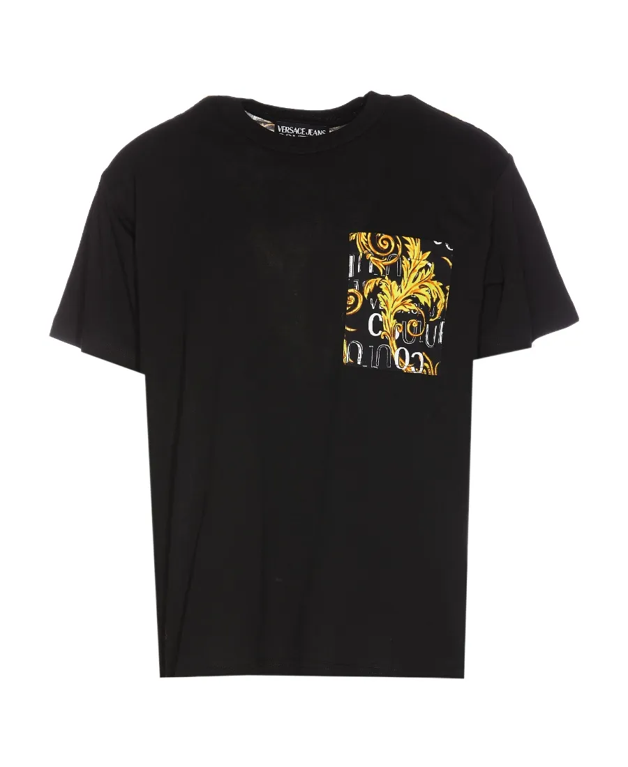 Baroque-Pattern Print Detail T-Shirt