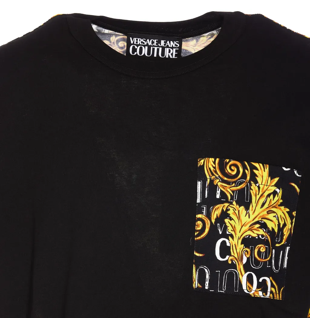 Baroque-Pattern Print Detail T-Shirt