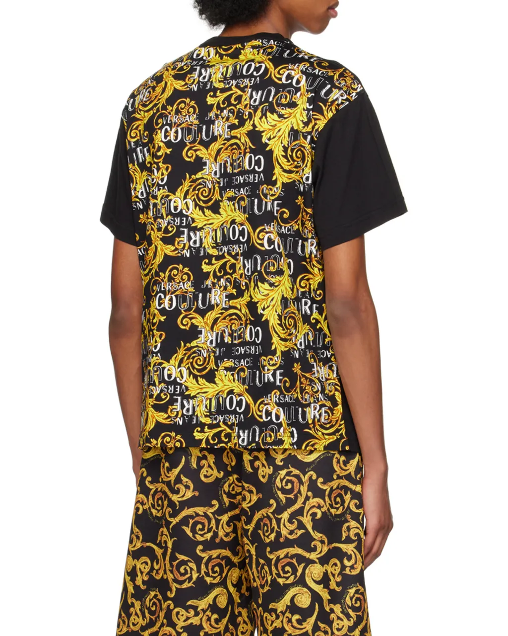 Baroque-Pattern Print Detail T-Shirt