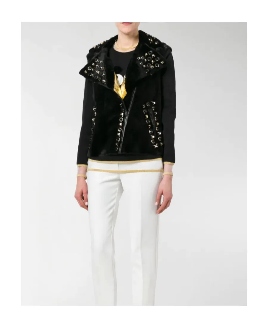 Fendi Stud Embellished Biker Gilet