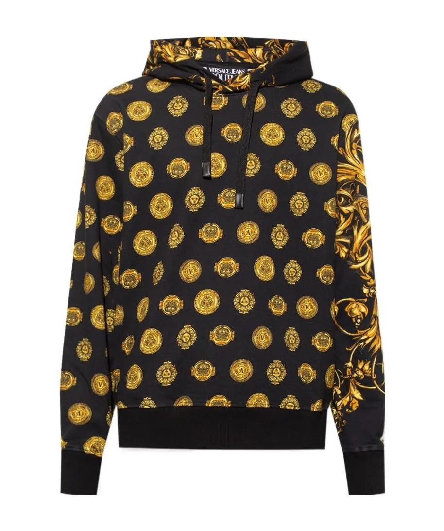 V-Emblem Regalia Baroque-Print Long-Sleeve Hoodie