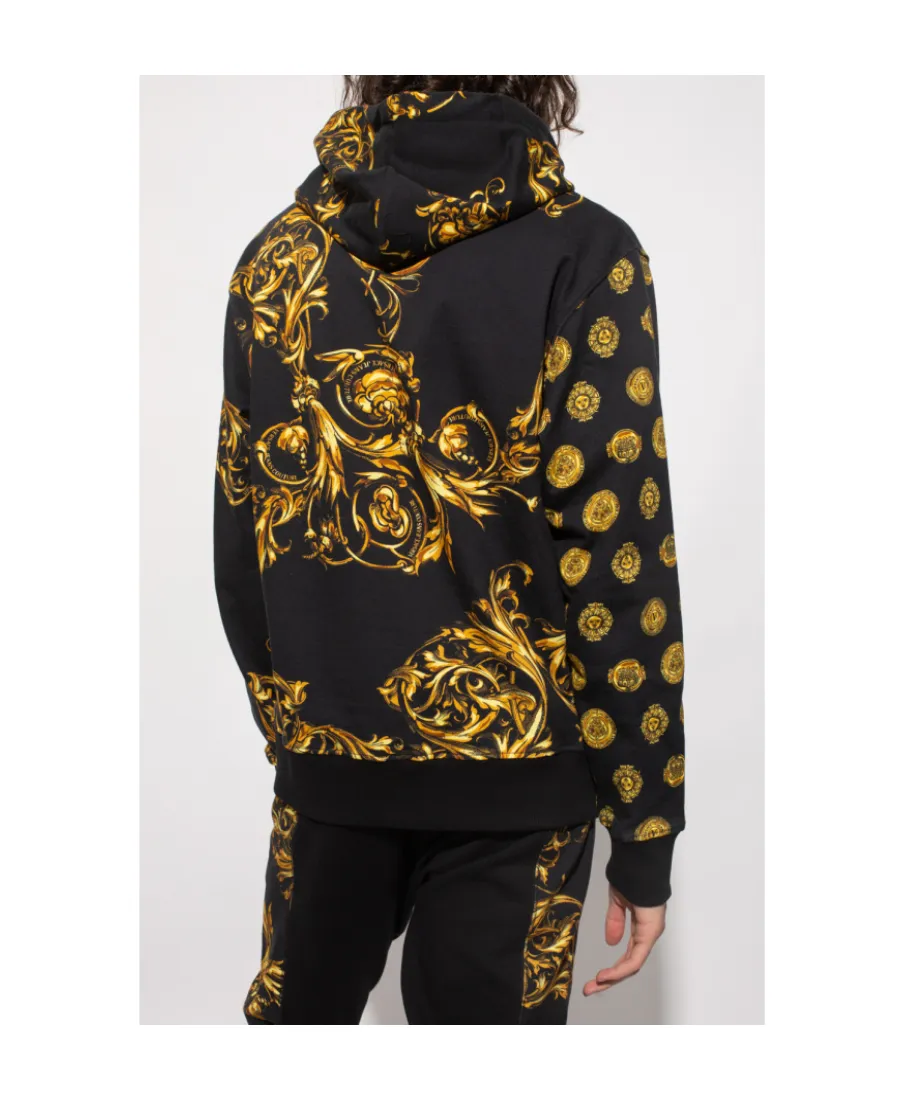 V-Emblem Regalia Baroque-Print Long-Sleeve Hoodie