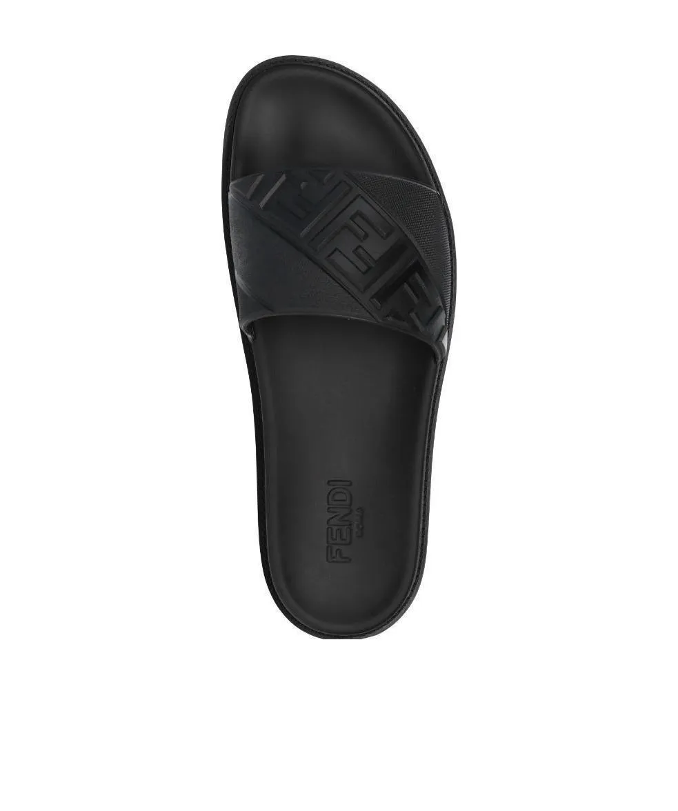 Fendi Ff Motif Embossed Slides