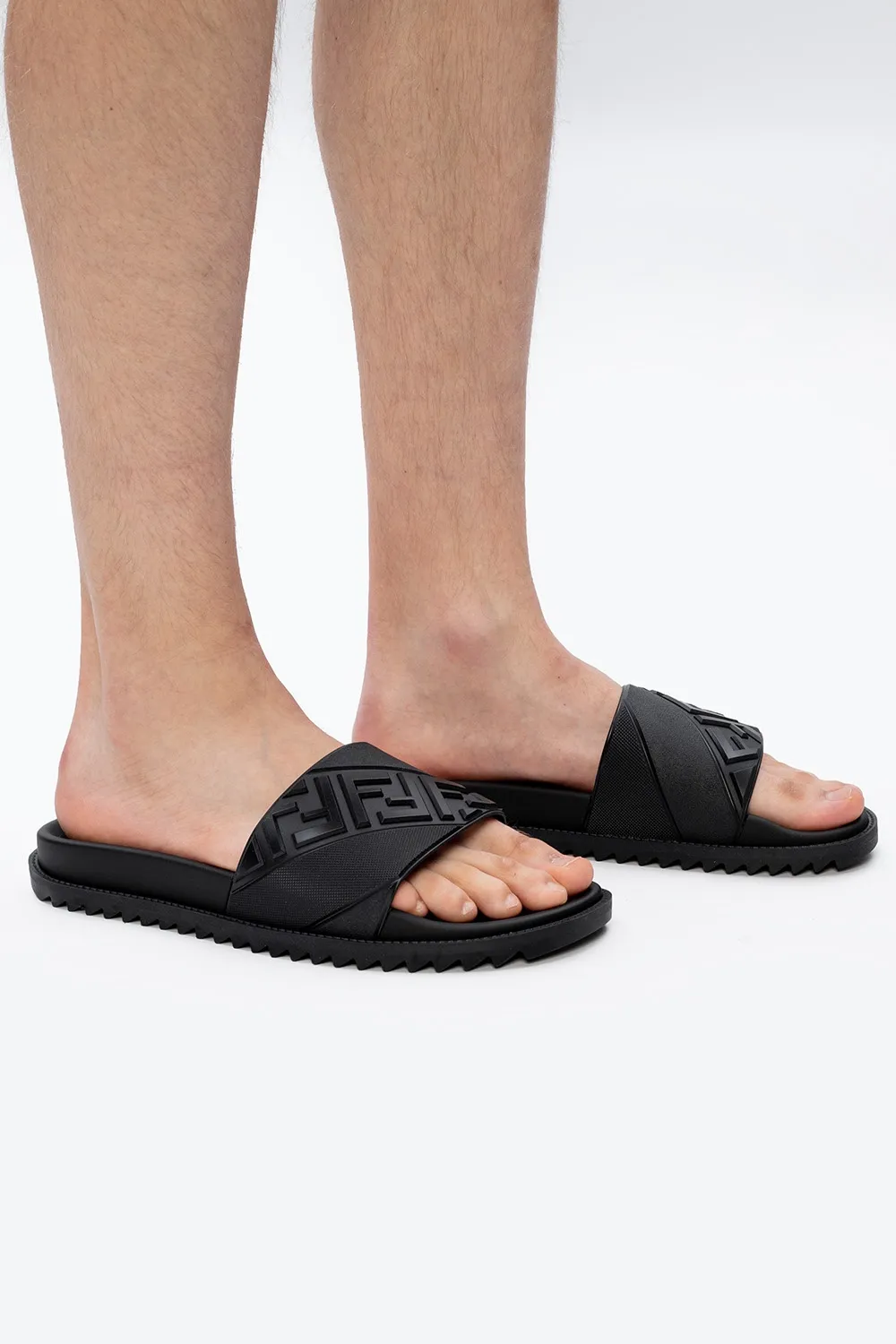 Fendi Ff Motif Embossed Slides