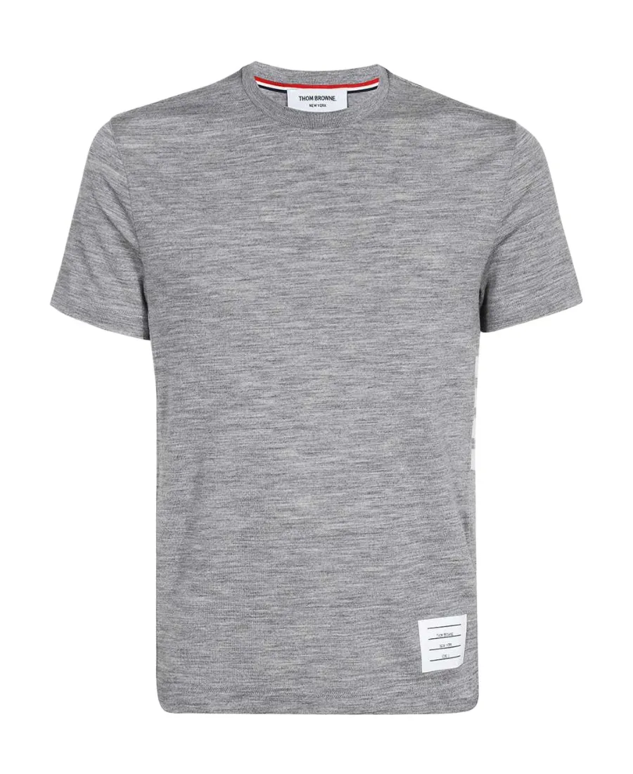 Thom Browne Logo Patch Crewneck T-Shirt