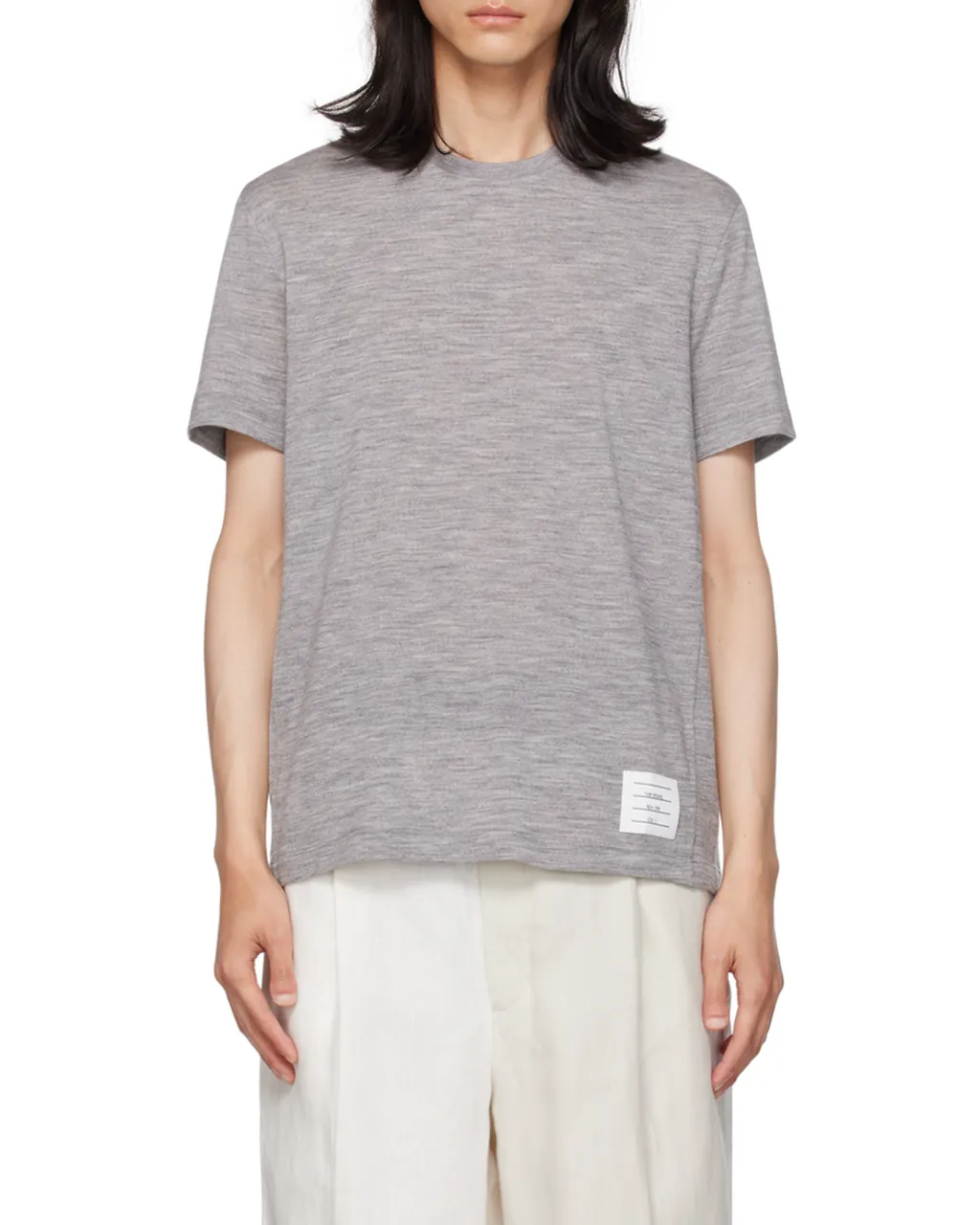 Thom Browne Logo Patch Crewneck T-Shirt