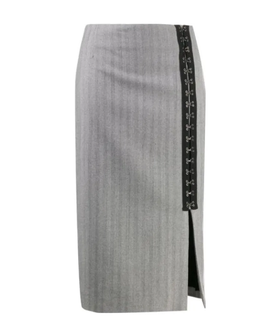 Hook-Eye Ribbon Detail Skirt