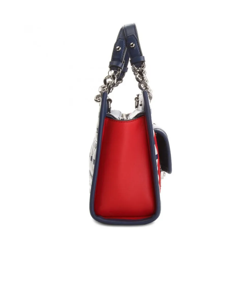 Logo Color Blocking Design Shoulder Bag