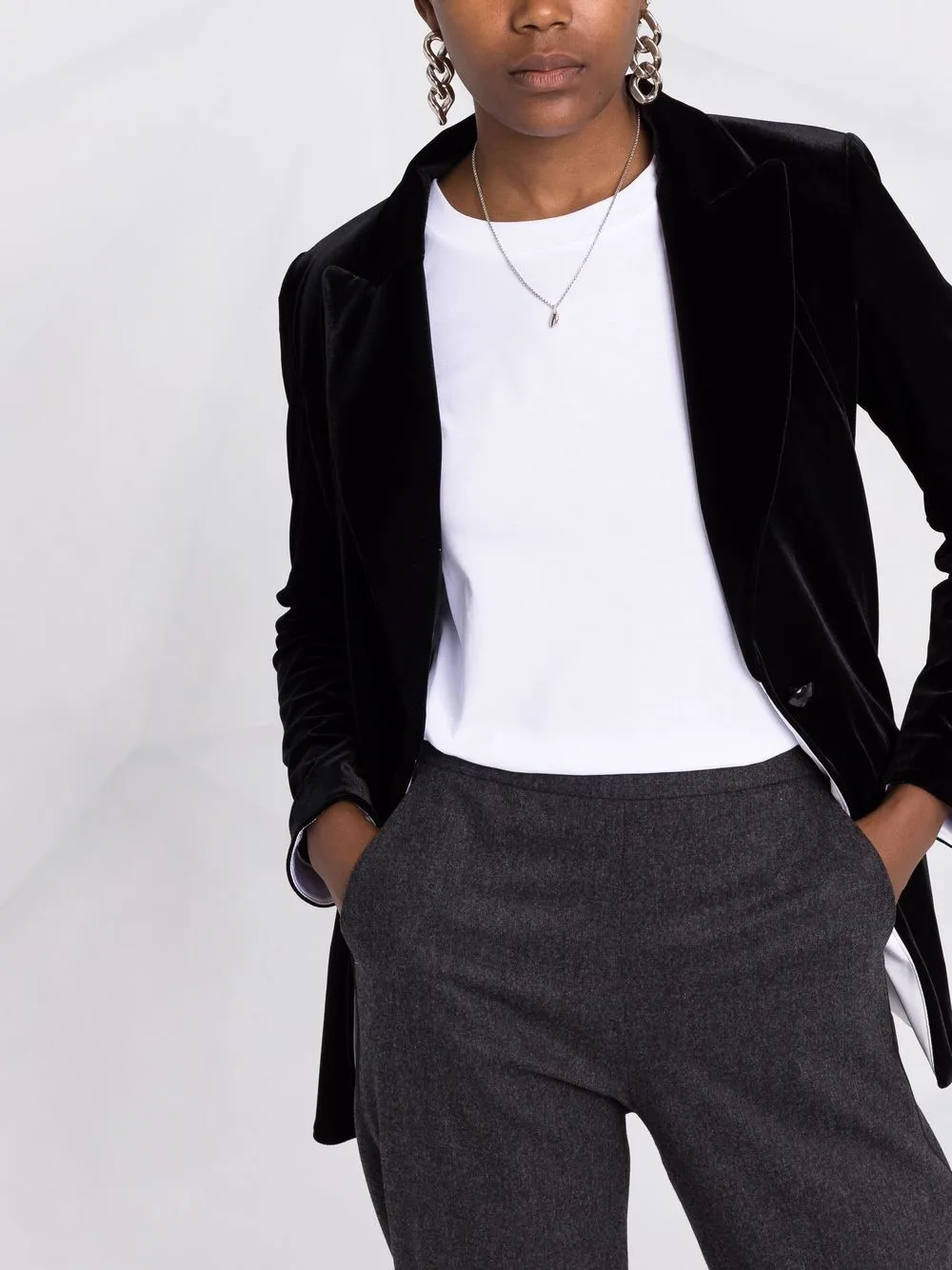 Plain Knit T-Shirt With Round Neck