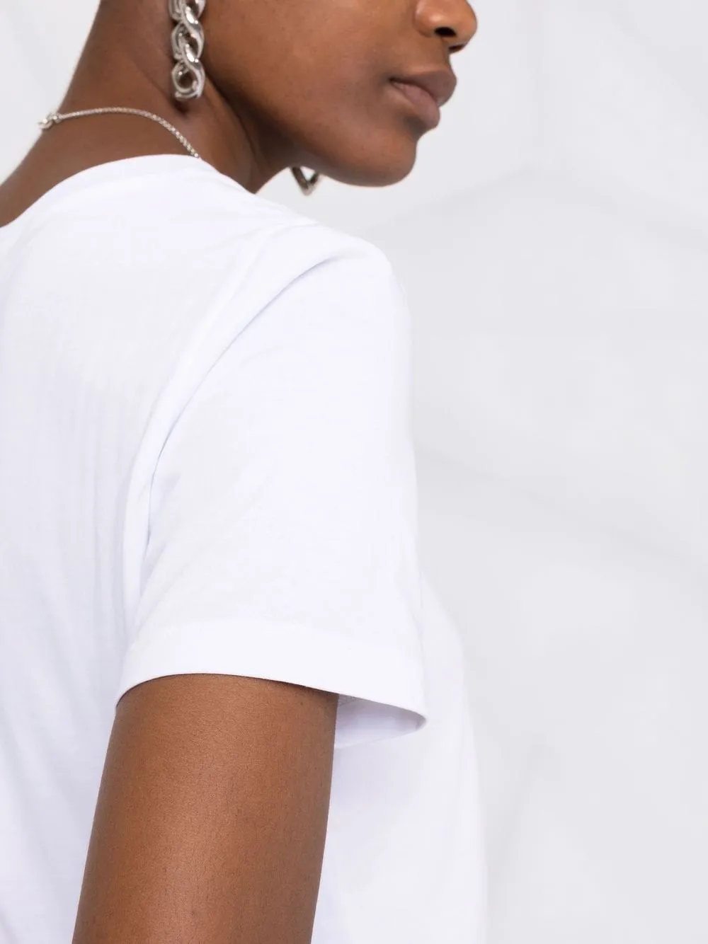Plain Knit T-Shirt With Round Neck
