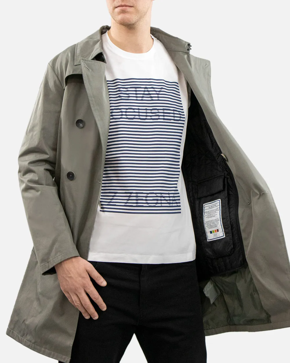 Medium And Long Style Lapel Logo Trench Coat