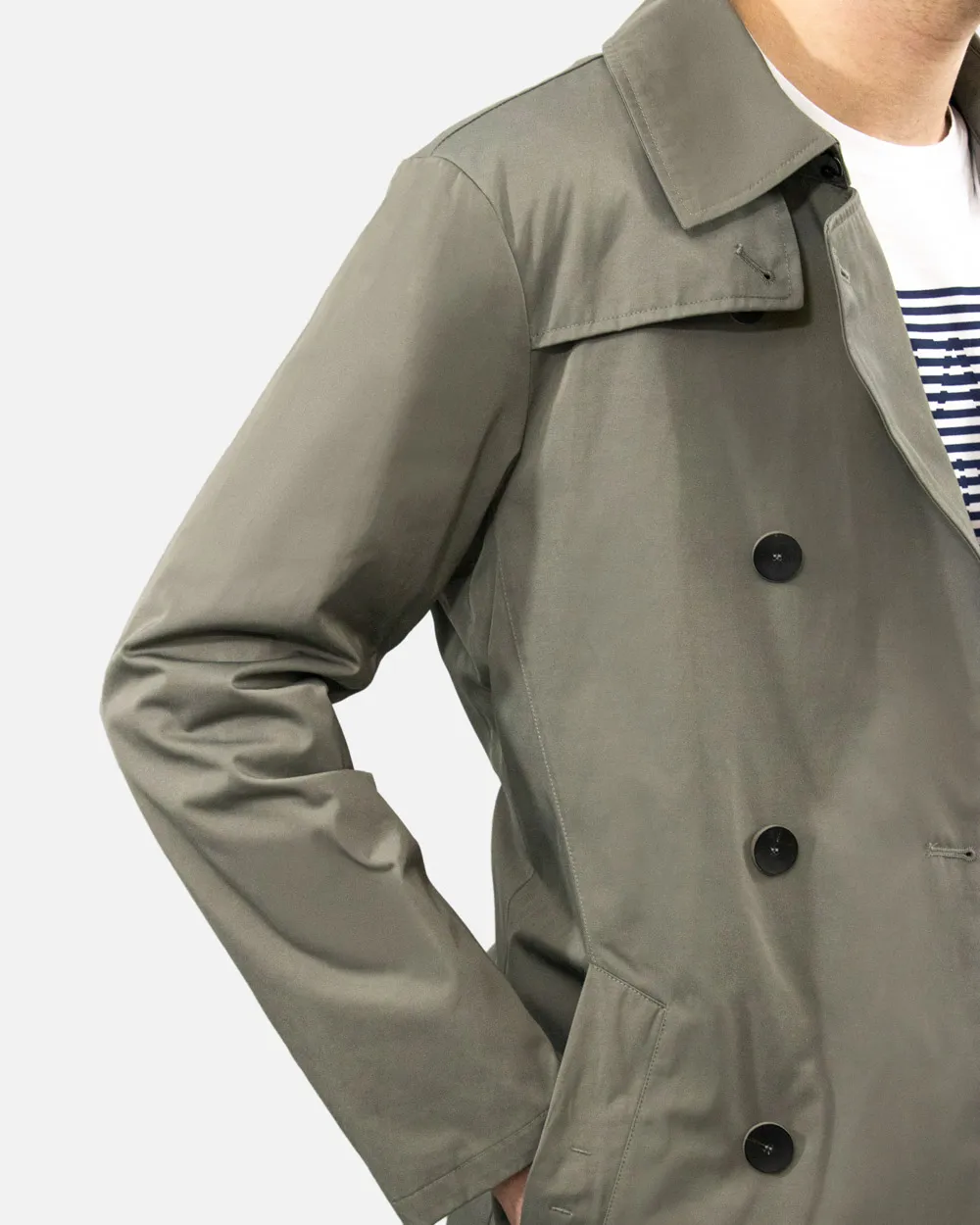 Medium And Long Style Lapel Logo Trench Coat