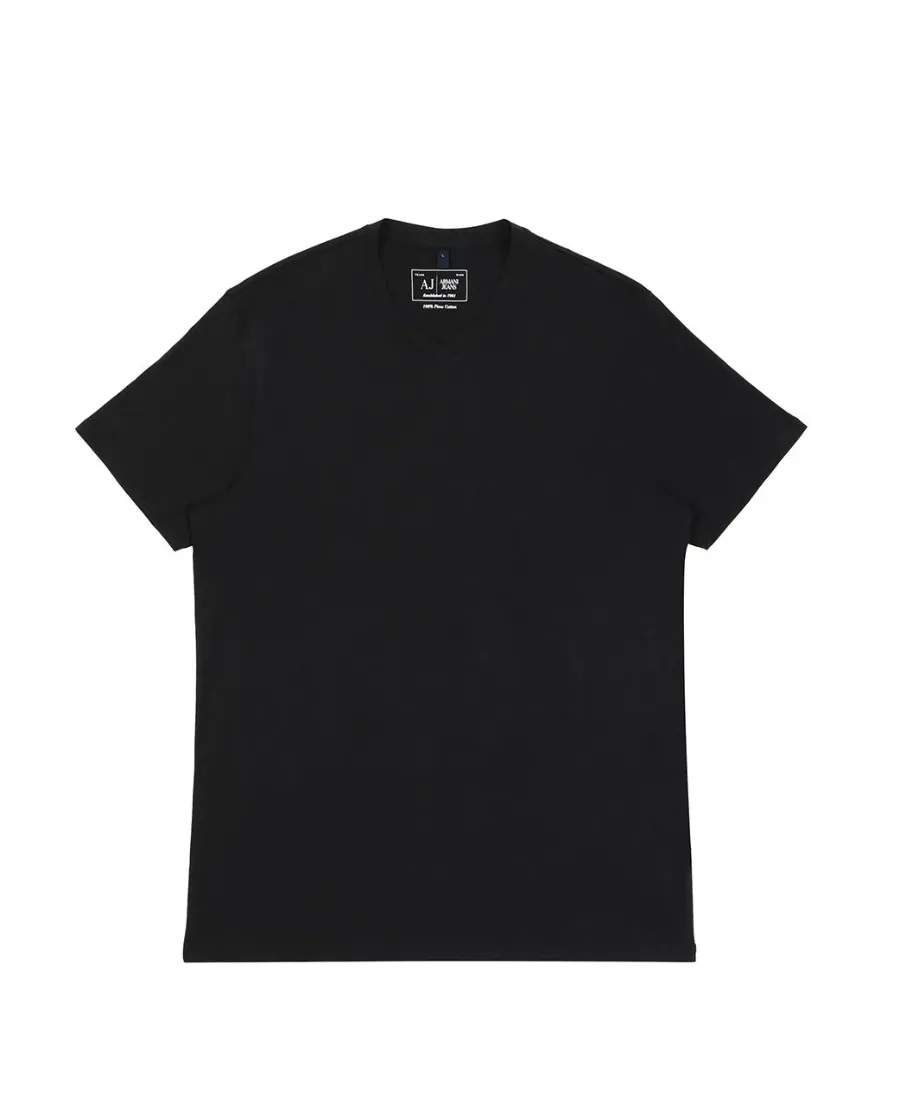 Printed V-Collar Short-Sleeved T-Shirt