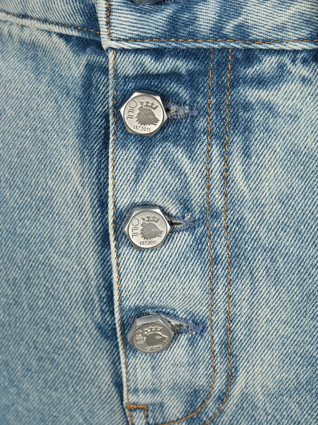 Off-White High-Rise Straight-Leg Jeans