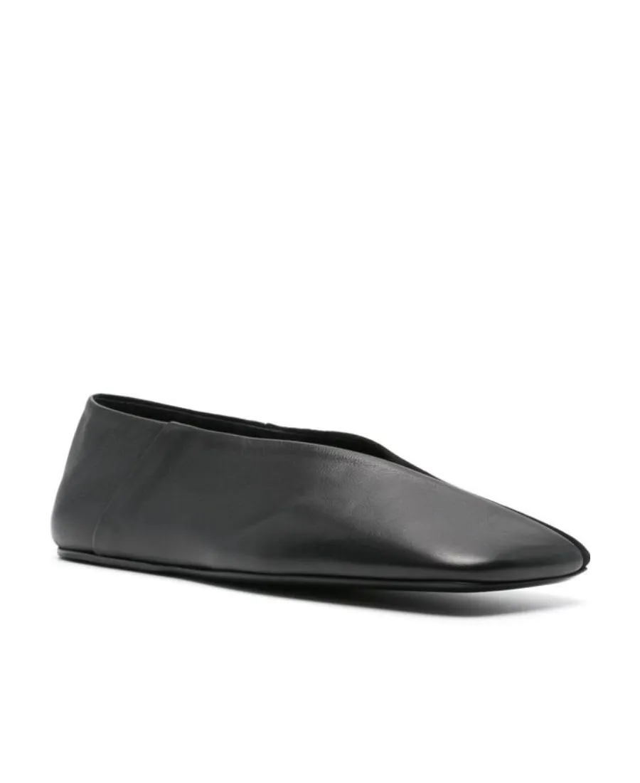 Jil Sander Square-Toe Slip-On Ballerina Shoes