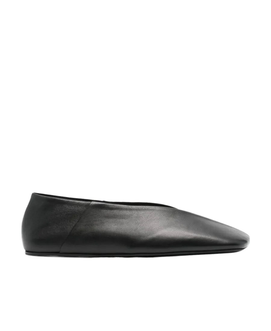 Jil Sander Square-Toe Slip-On Ballerina Shoes