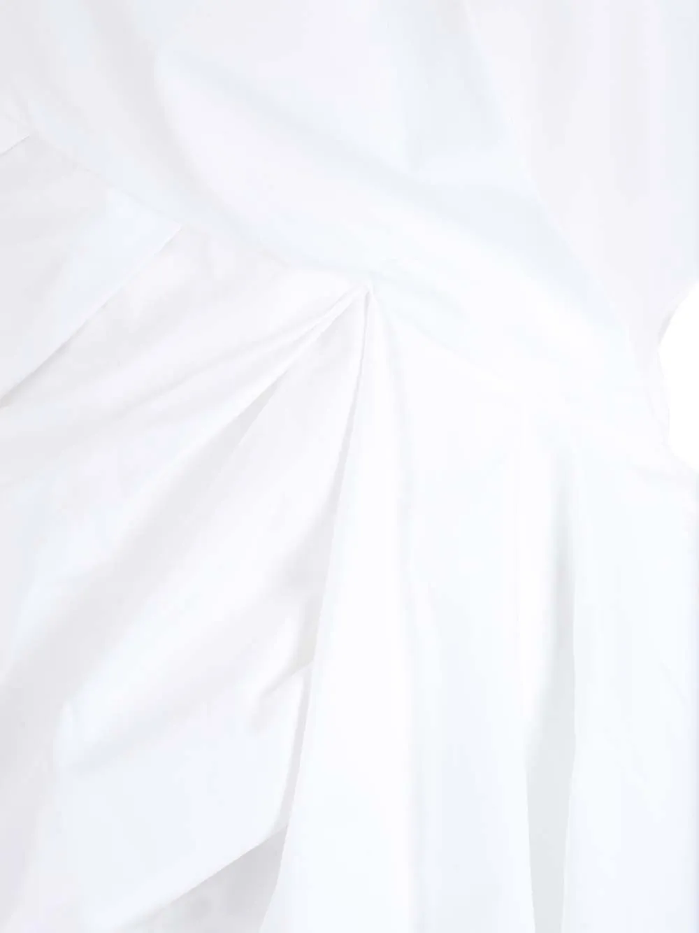 Off-White Draped Long-Sleeved Dress