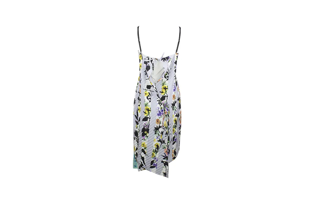 Off-White Striped Floral Print Dress