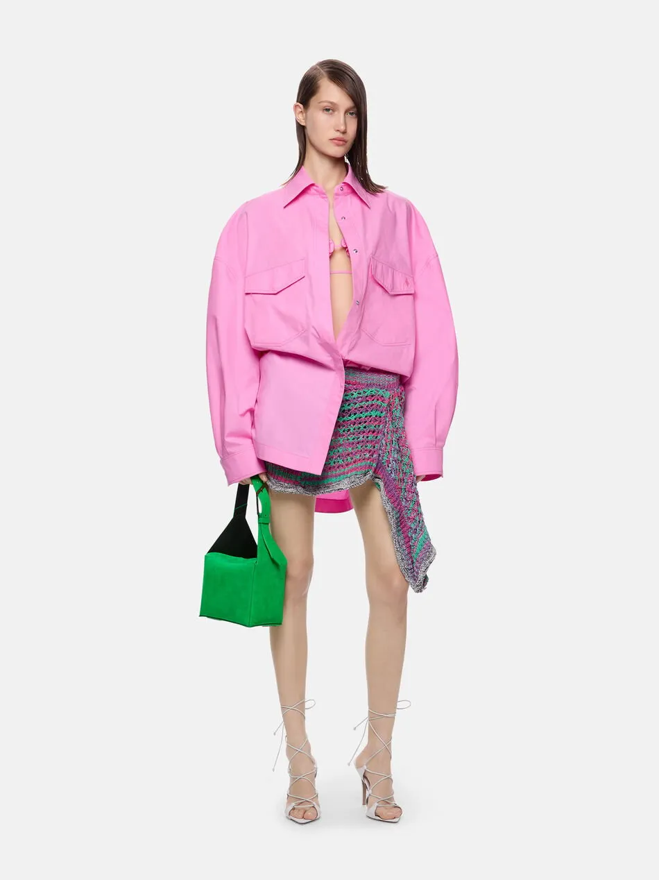 Woven Asymmetric Miniskirt