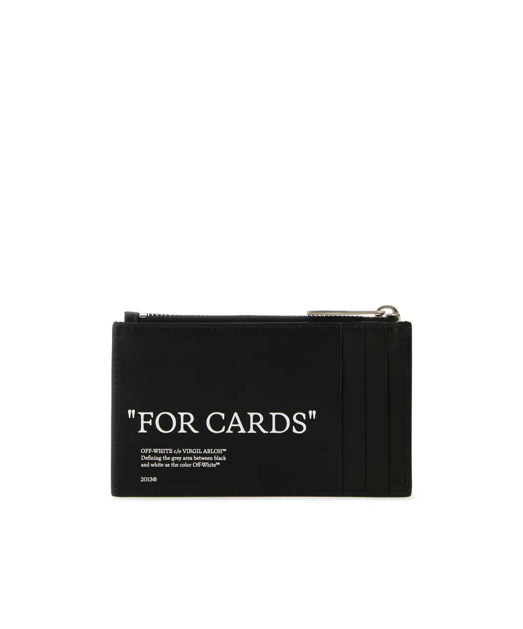 Off-White Zip-Up 4-Slot Cardholder