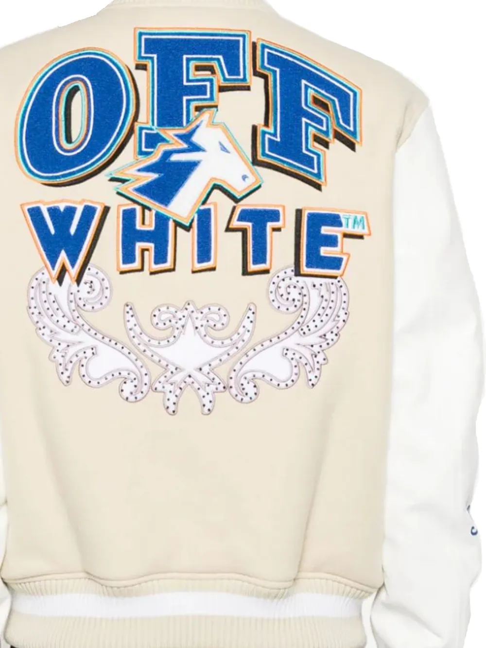 Off-White Tunderbolt Buttoned Long-Sleeved Bomber Jacket