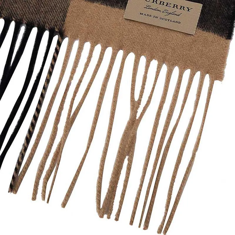 Classic Plaid Fringed Cashmere Scarf