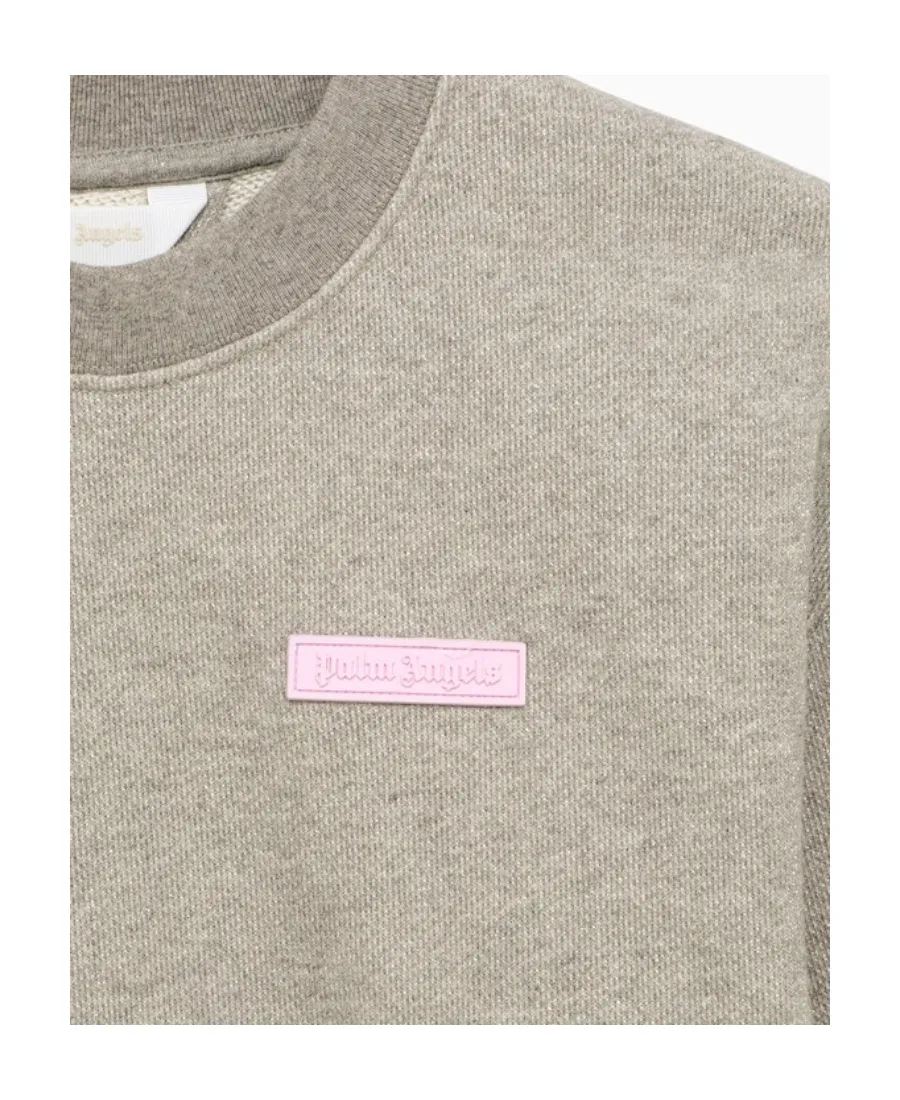 Palm Angels Kids Lurex Logo Patch Open-Back Sweatshirt