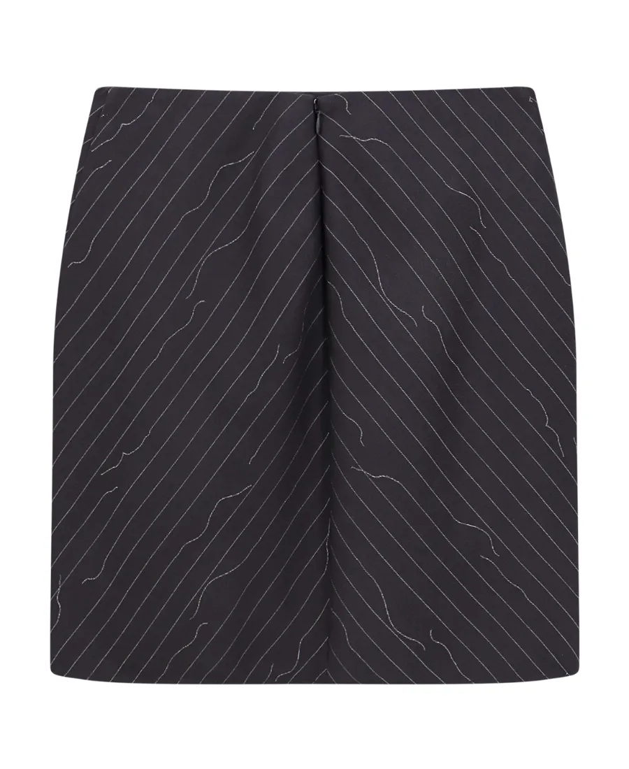 Off-White Pinstriped High-Waisted Mini Skirt
