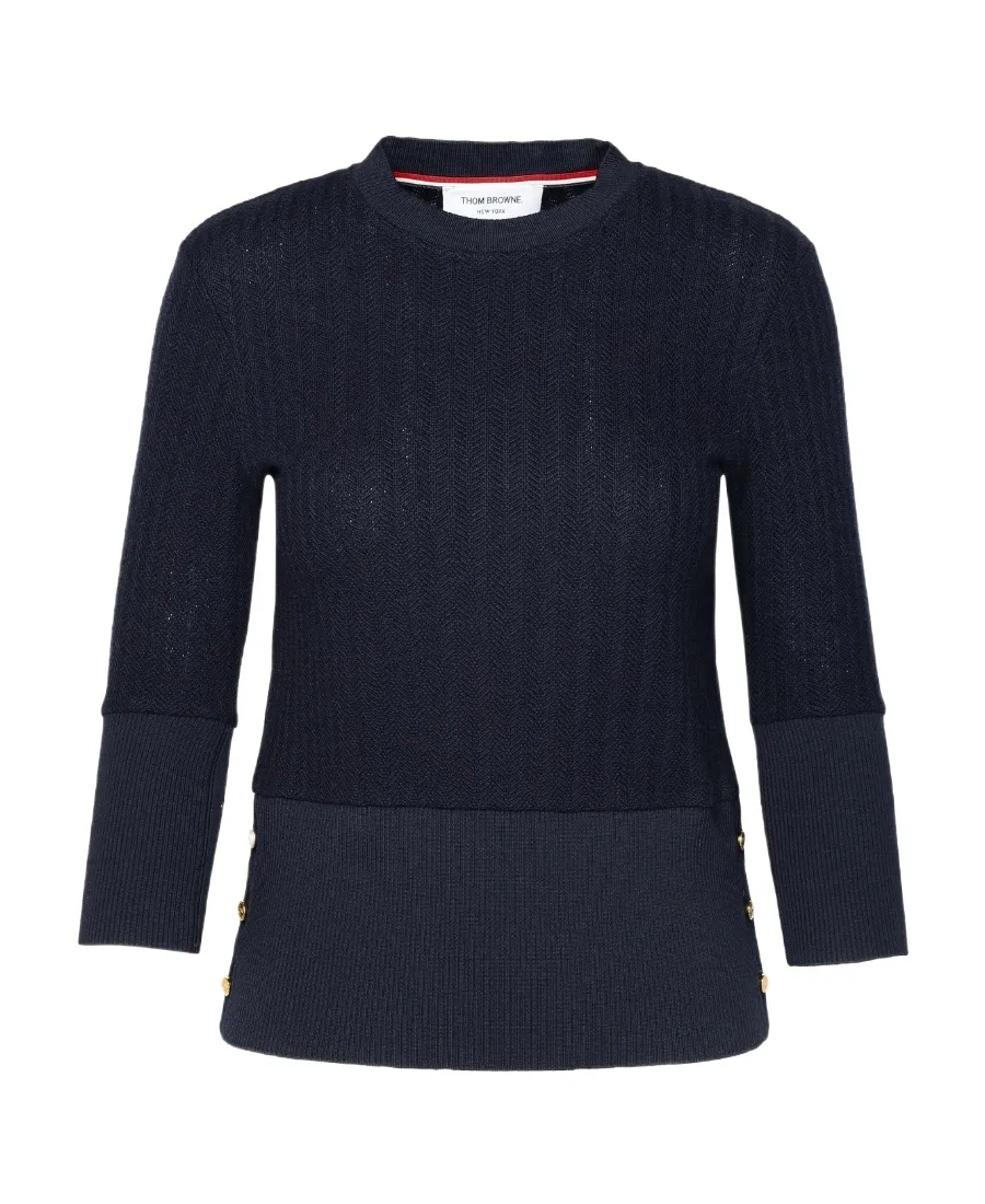 Thom Browne Crewneck Straight Hem Jumper