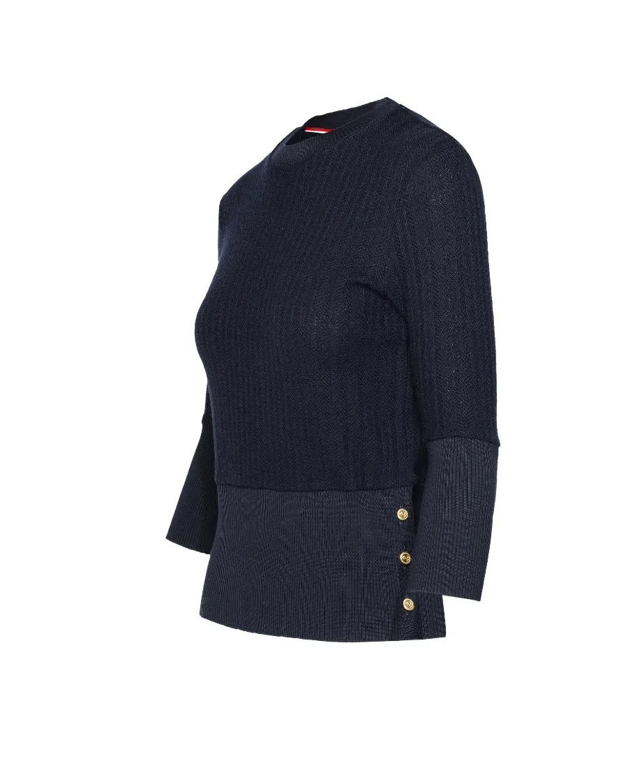 Thom Browne Crewneck Straight Hem Jumper