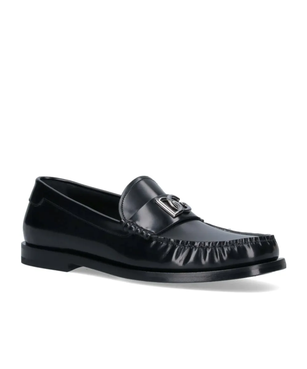 Dolce & Gabbana Logo-Plaque Gathered Detailed Loafers
